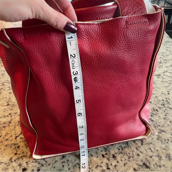 Gap 1969 Red Leather Tote Bag with crossbody strap - Picture 6 of 9